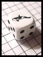 Dice : Dice - 6D - Koplow Whale White and Black Die - Troll and Toad Dec 2010